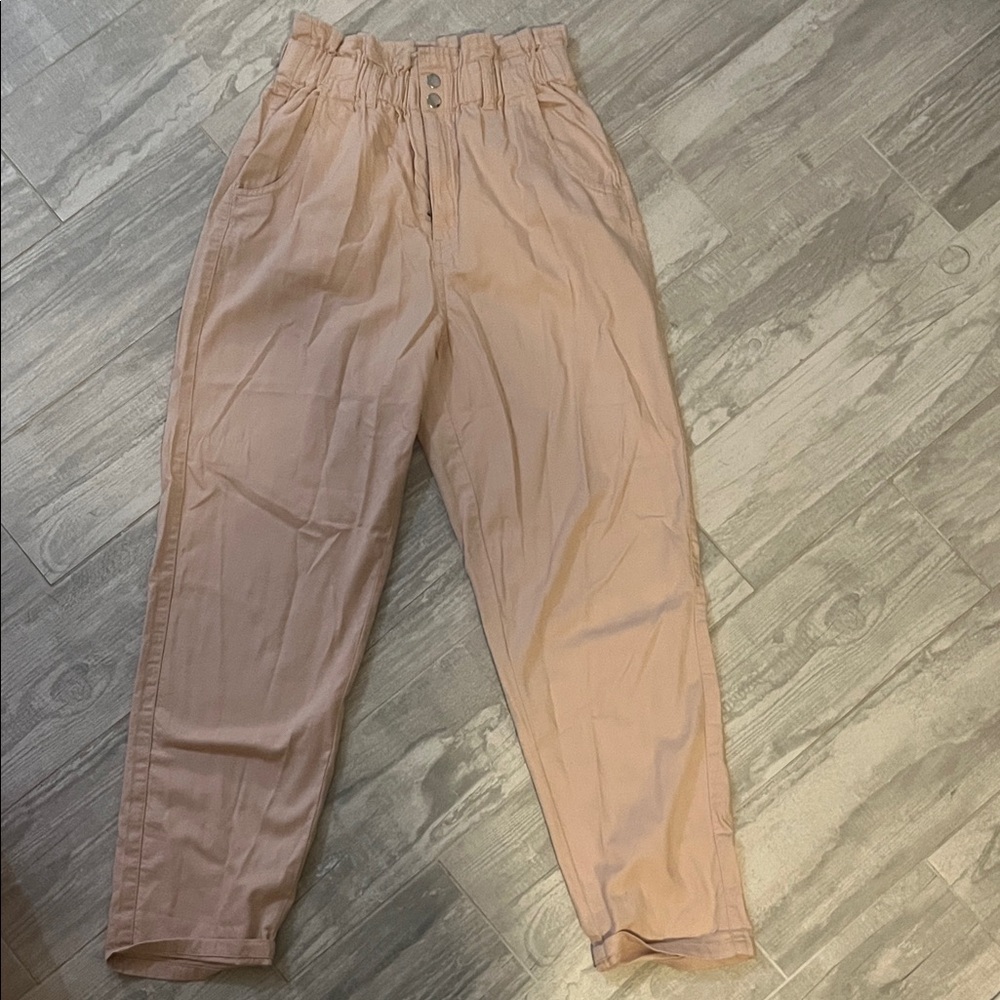 H&M Stylish High-Waisted Blush Trousers